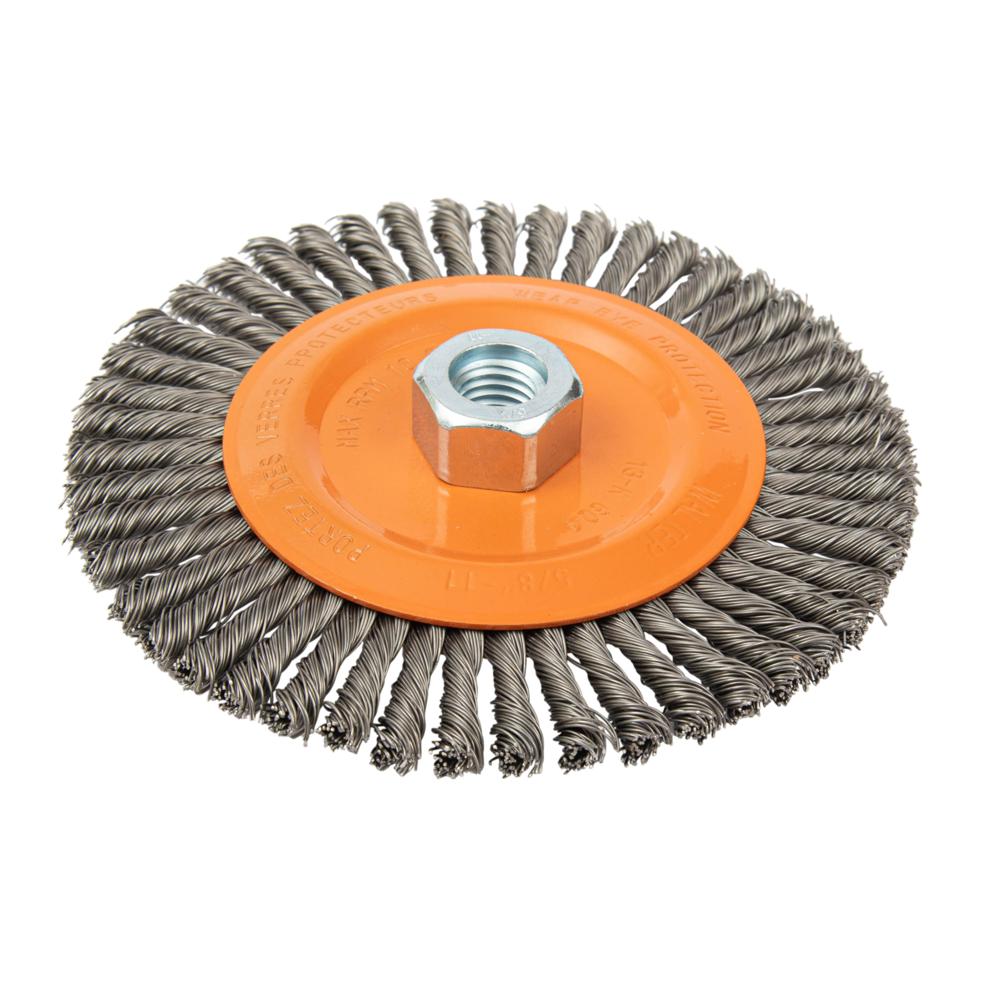 Walter Knot Wire Brush — 6in. x 1/4in. x 5/8-11, Oil Hardened Steel, Model# 13K604